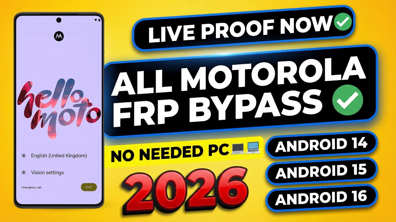 🔥 All Moto/Motorola FRP Bypass 2026 | Android 14/15/16 | No PC | 100% Working Method
