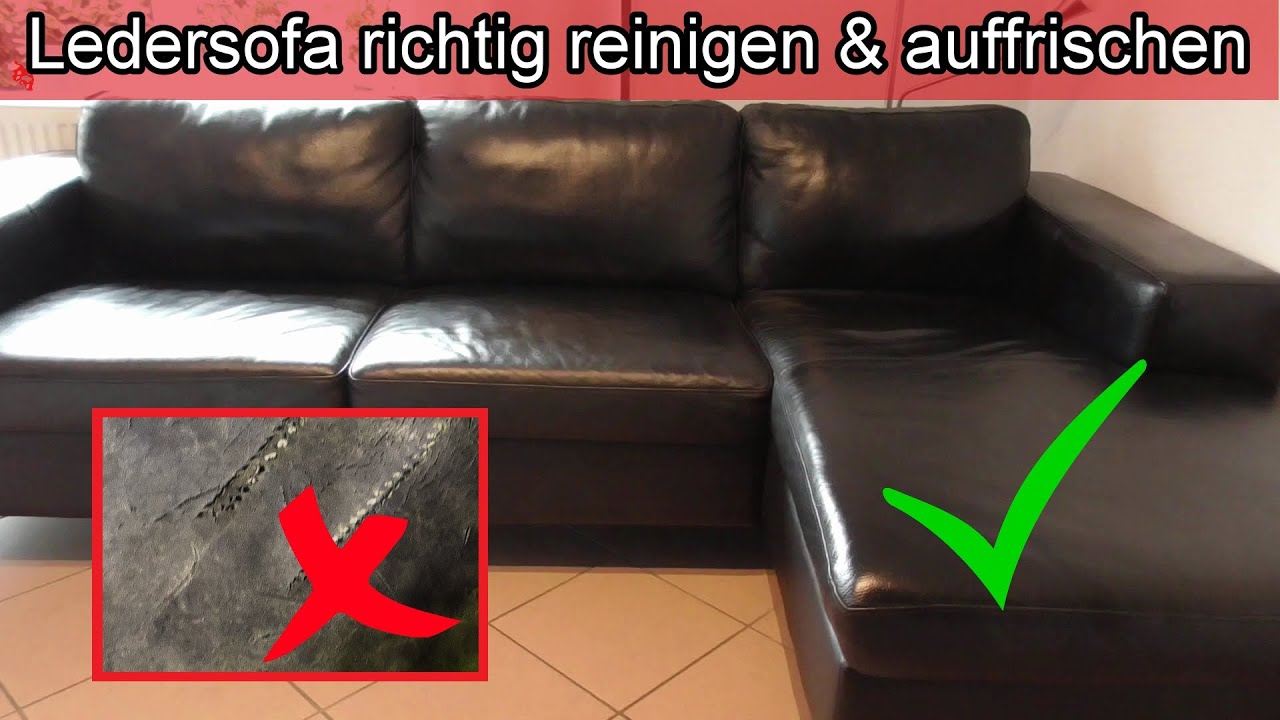 Ledersofa richtig reinigen & auffrischen Leder Couch pflegen Sofa sauber machen Hausmittel Kernseife