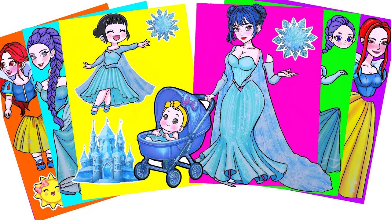 OMG! HUNTRIX ZOEY DRESS-UP LİKE DISNEY PRINCESS ELSA - KPOP DEMON HUNTERS | FASHION STICKER BOOK DIY