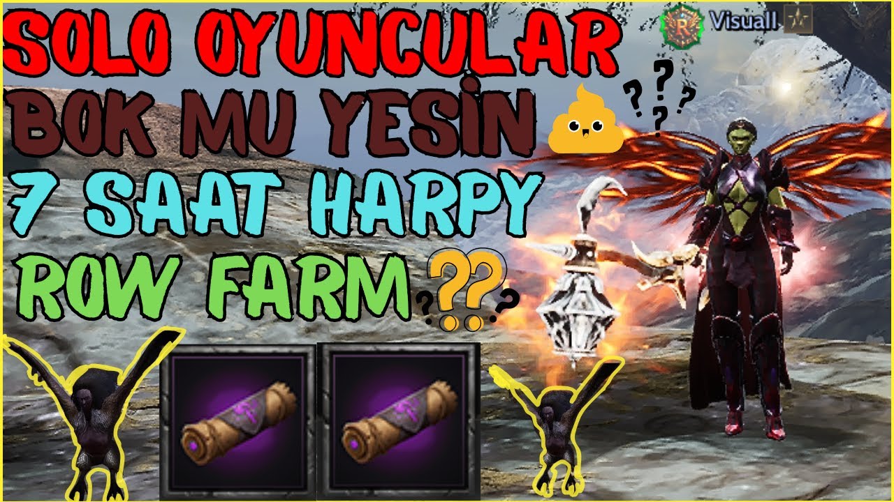 SOLO OYUNCULAR BOK MU YESİN? 7 SAAT HARPY ROW FARM KAÇ M KASTIM ? TOPLAMA I 0 DAN PRİEST RİSE ONLİNE