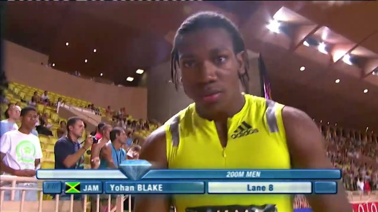 Tyson Gay 19.72 Yohan Blake 19.78 200m (+0.1m/s) Monaco Herculis 22.07.2010