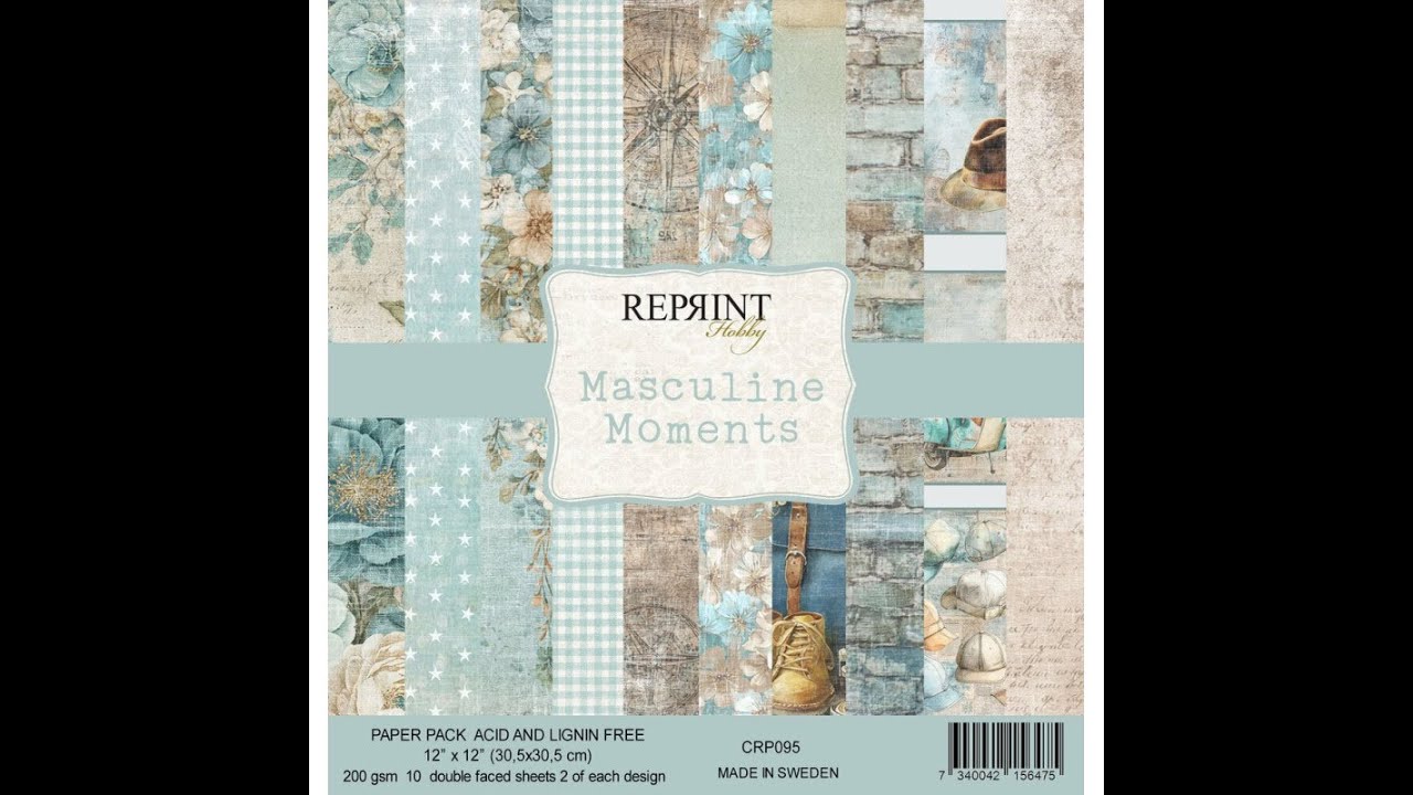 Reprint - Papirpakke 30x30 - Masculine Moments - CRP095
