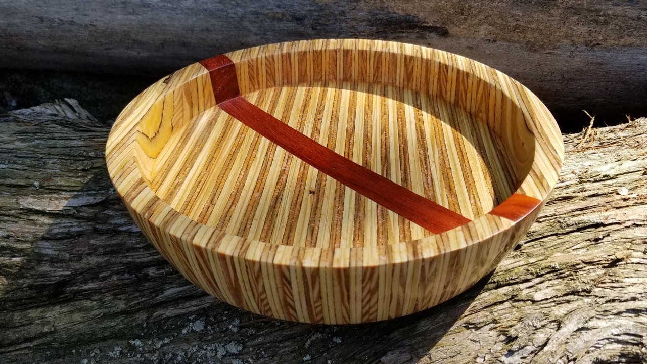 008 Plywood Bowl (with Padauk) - Woodturning
