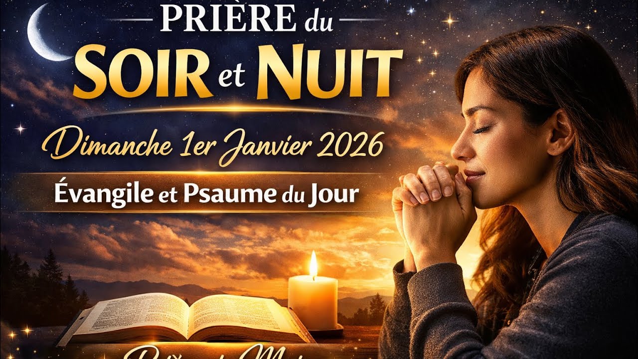 PRIÈRE du SOIR et NUIT - Dimanche 1er Janvier 2026 - Évangile et Psaume du Jour- Prière du Mois 