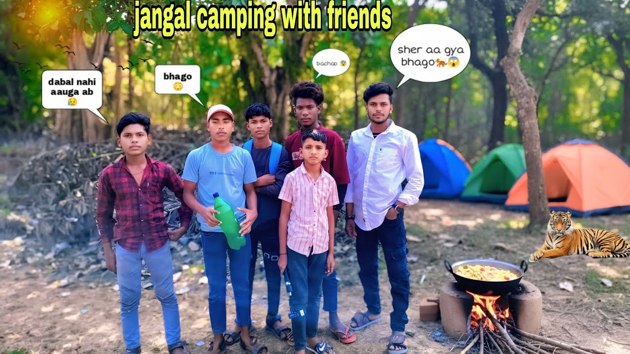 जंगल मैं शेर आ गया 😭🤔😱 #camping #jangle #vilege #volg #adventure 