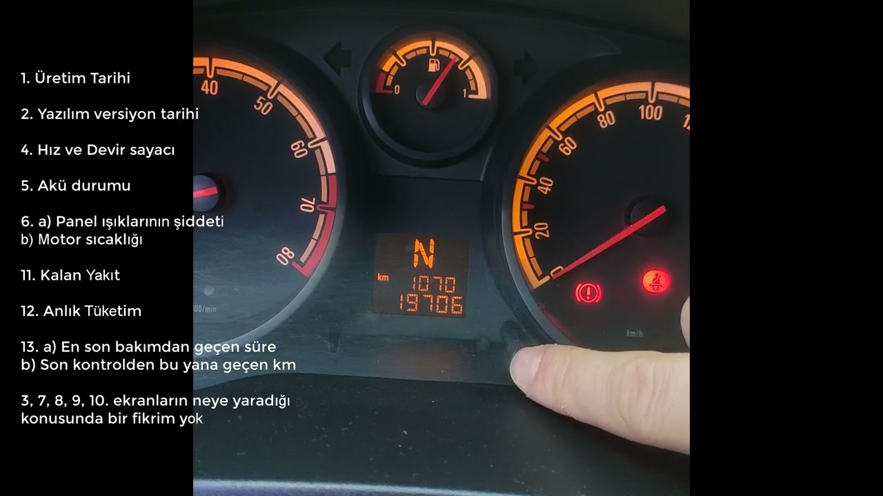 Opel Corsa D Kasa Tüm Gizli Özellikler - Kısayollar ve Arıza Kodu Silme