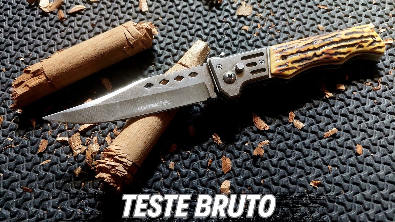 CANIVETE LUATEK D-14: TESTE BRUTO!!! #canivete #knife #teste #blade 