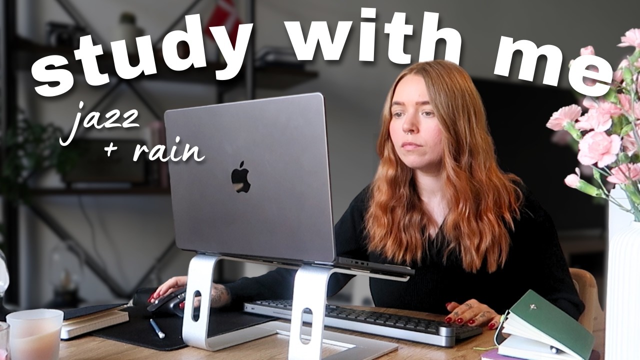 Pomodoro 30/5 | Virtual Body Doubling for ADHD (jazz, rain & water breaks) ✨