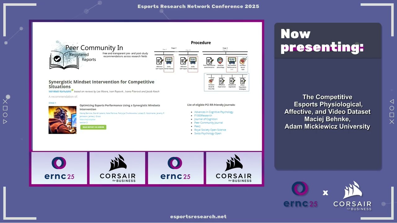 Competitive Esports Physiological Affective and Video Dataset – Behnke (ERNC25)