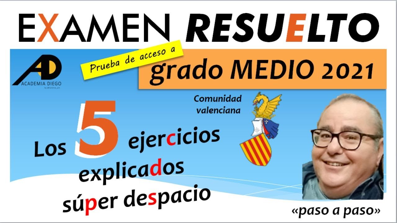 Prueba de ACCESO a GRADO MEDIO Valencia 2021 Ejercicios Resueltos Paso a Paso    @ACADEMIADIEGO ​