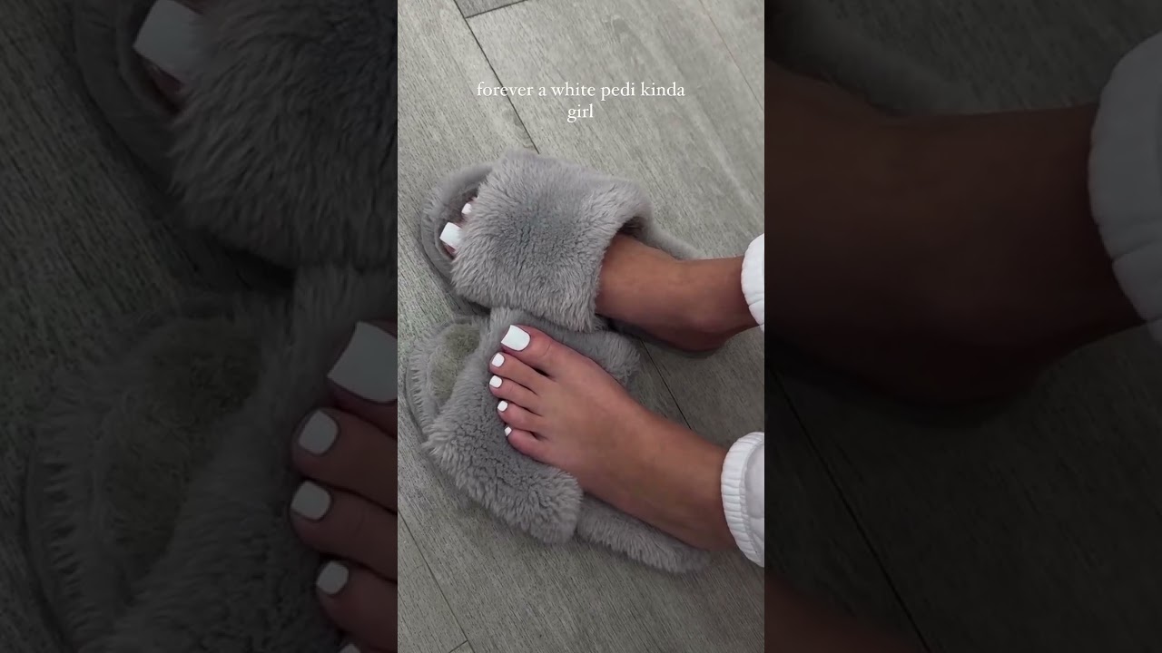 Classic White Pedicure 🤍 | Elegant Foot Manicure & Beautiful Feet Aesthetic  