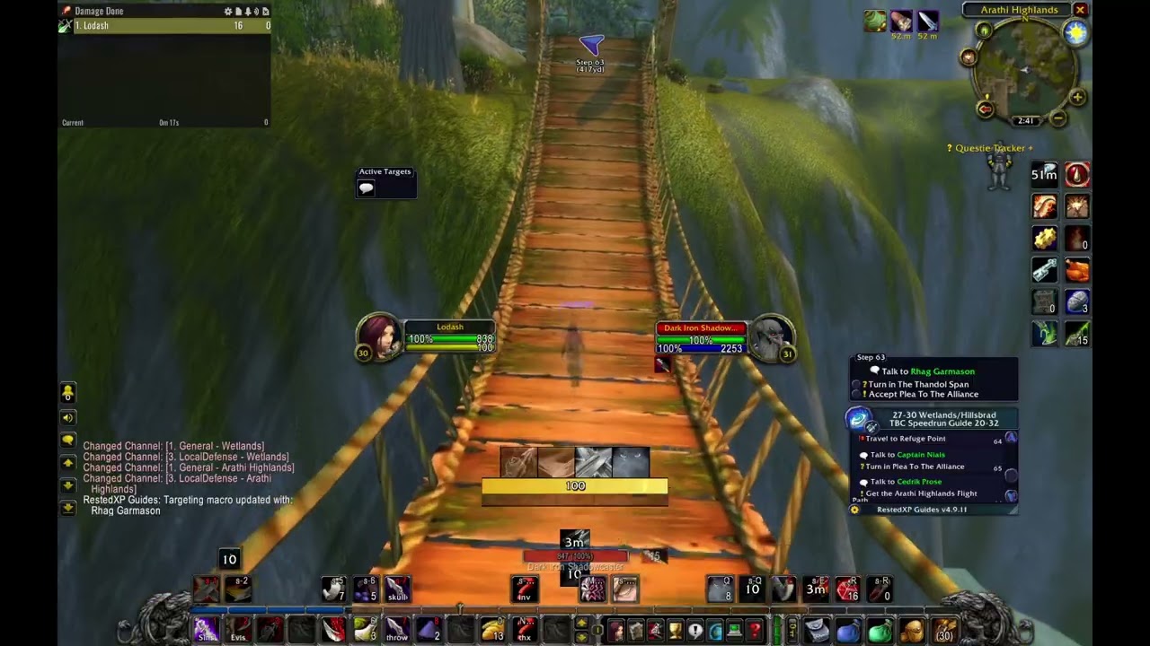 WoW TBC Rogue Passes thru Arathi to Southshore and Hunter Grinds Bloodmyst Isle