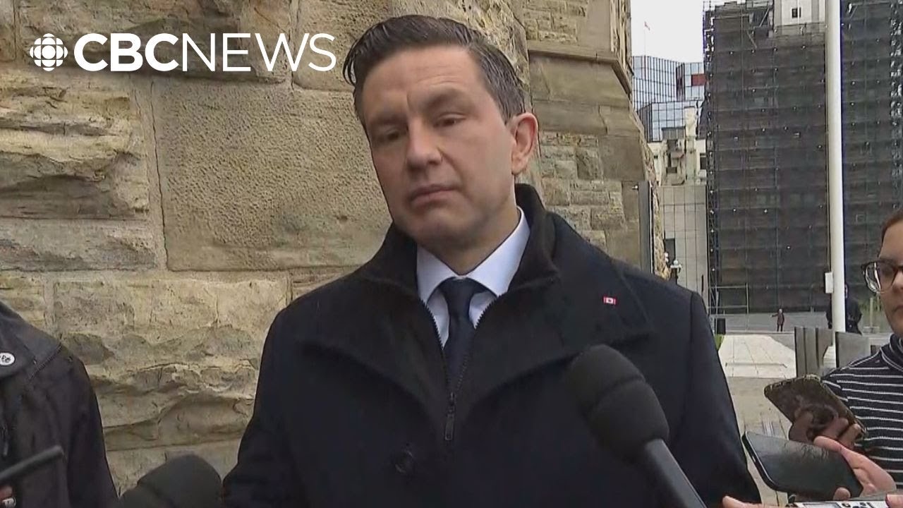 Poilievre speaks to reporters for the first time since election seat loss