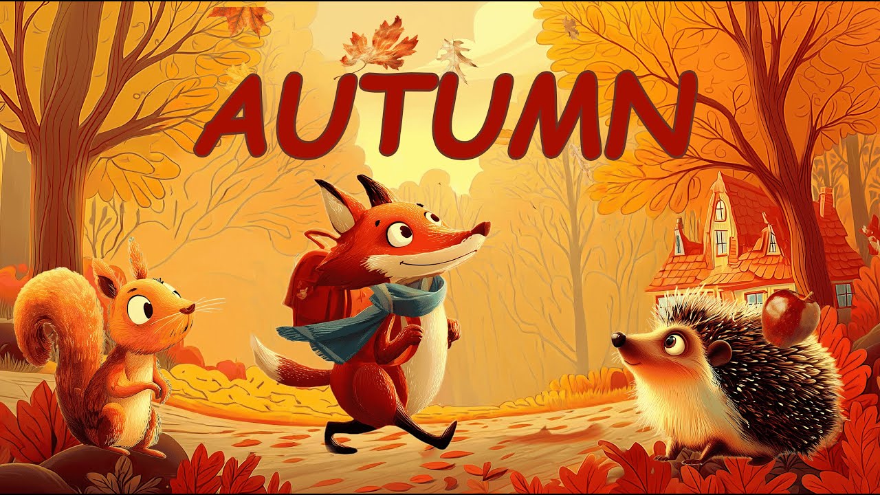 Fun Autumn Song for Children 🍁 | Squirrel, Fox & Hedgehog in a Magical Forest Adventure | Favorite!