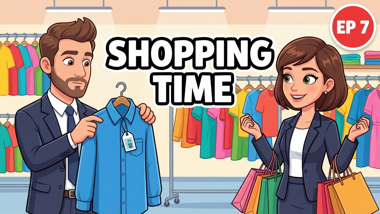 Shopping Vocabulary | English Conversation for Beginners | A1 Level Podcast (Ep 7)
