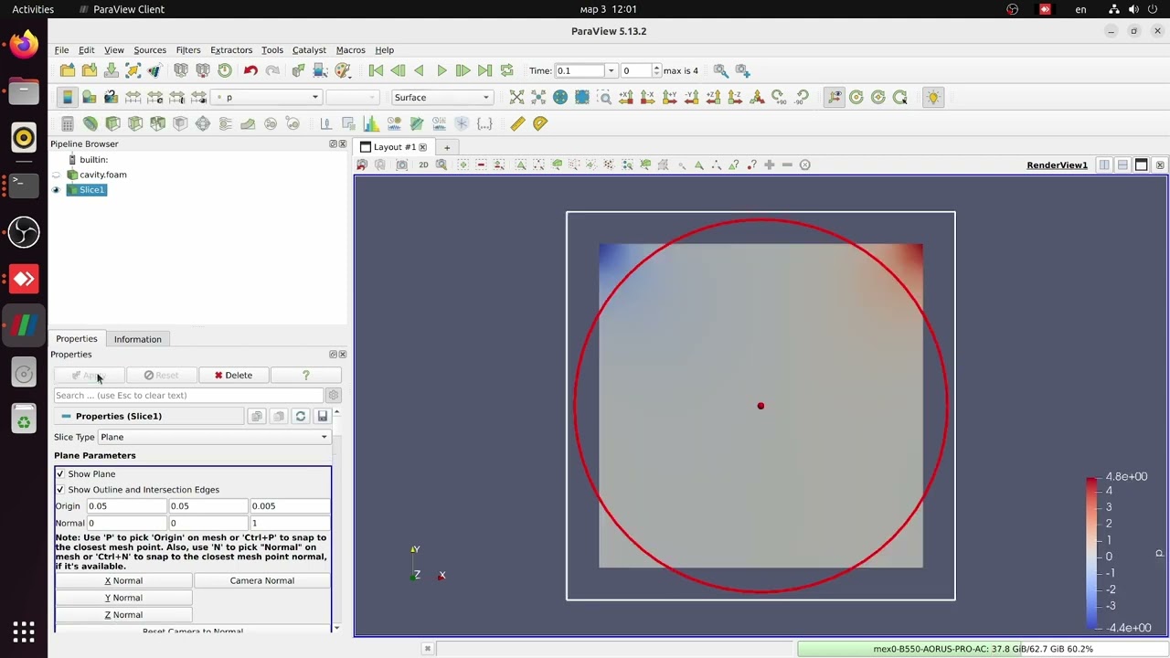 OpenFOAM Visualization: Cavity flow in ParaView