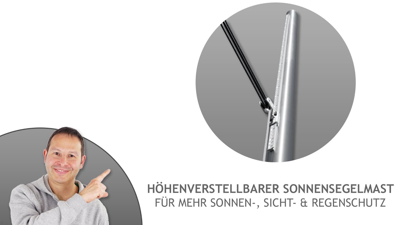 Höhenverstellbarer Sonnensegel Mast ø60,3mm - für mehr Sonnen-, Sicht- & Regenschutz | Pina
