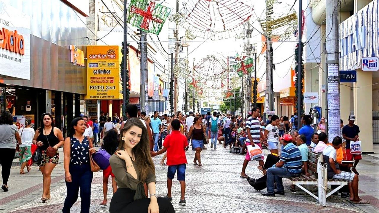 【4K】Centro comercial de Aracaju calçadão da rua João Pessoas e Laranjeiras