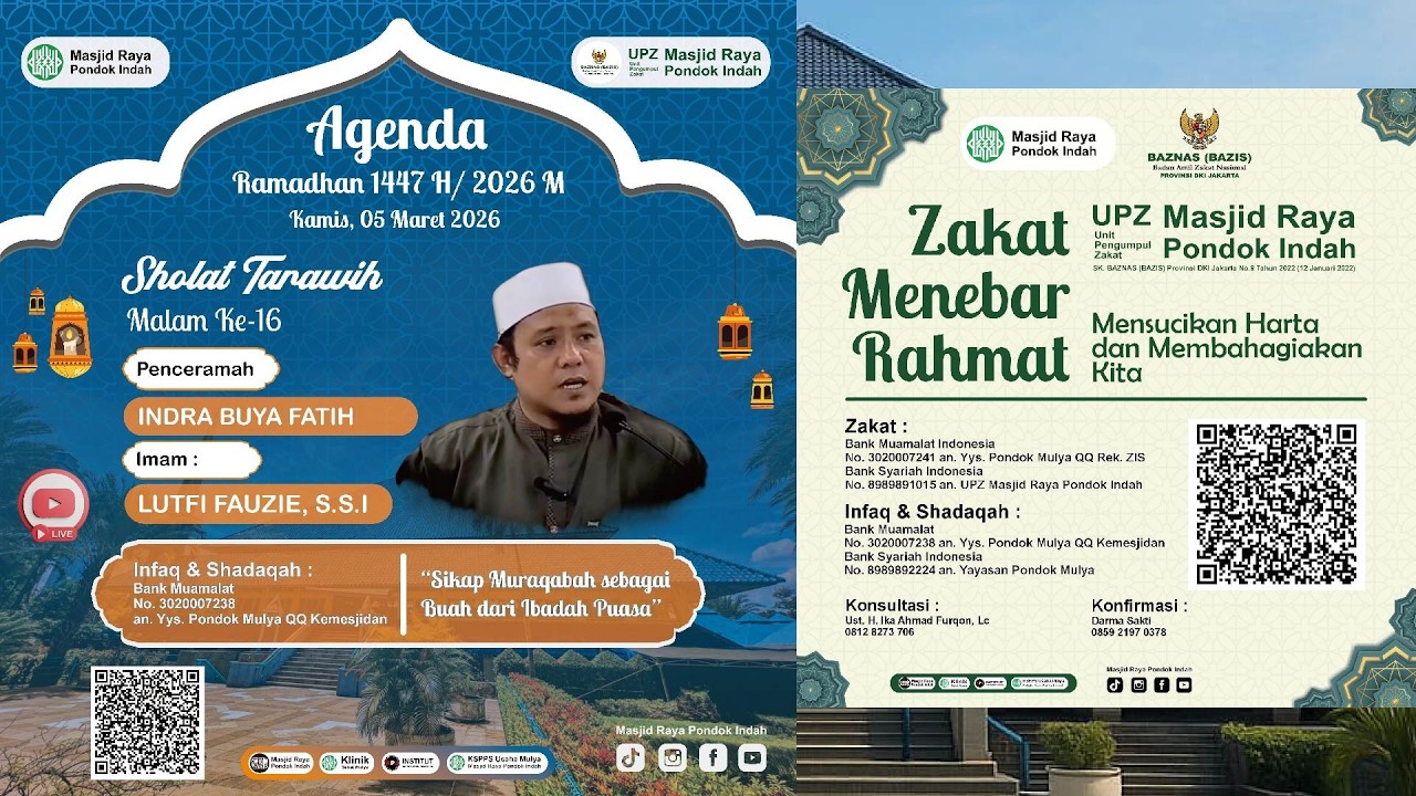 [LIVE] SIKAP MURAQOBAH SEBAGAI BUAH DARI IBADAH PUASA