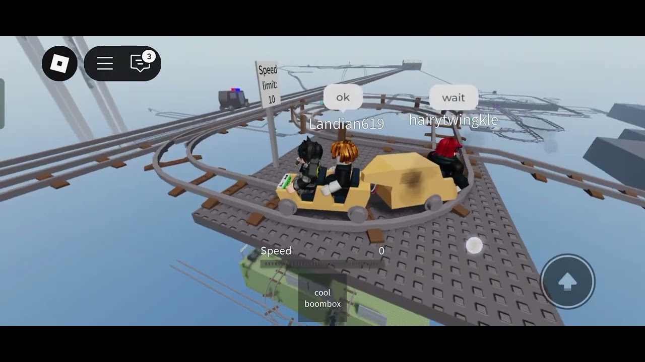 My friend and me play cart ride around nothing