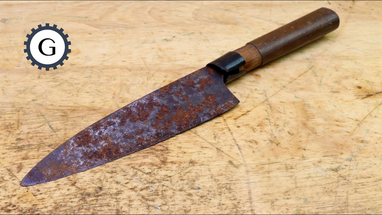$5 Rusty Japanese Knife Restoration