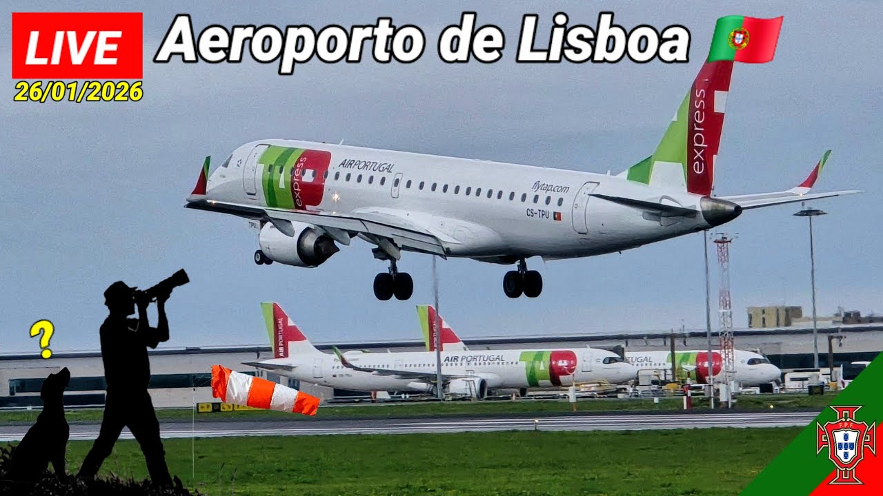 Aeroporto de Lisboa PT.  está ao vivo!