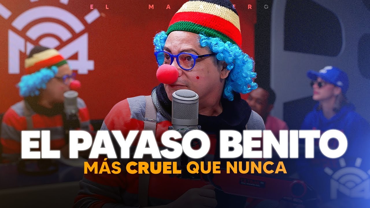 Enger sorprendido con el Payaso Benito Camelo (Miguel Alcántara)