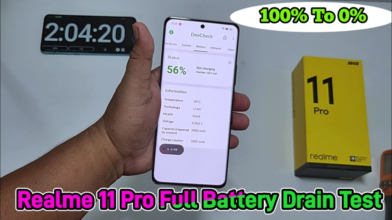REALME 11 PRO Full Battery Drain Test | REALME 11 PRO Battery Drain Test 100% To 0%
