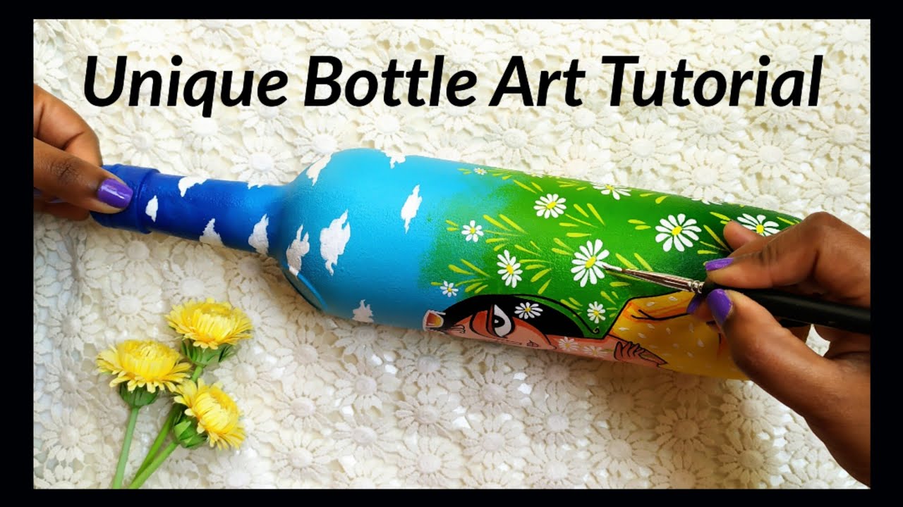 Unique Bottle Art Tutorial | DIY Bottle Art For Home Decor | Recycle Craft. @ColourWingsbySurabhi