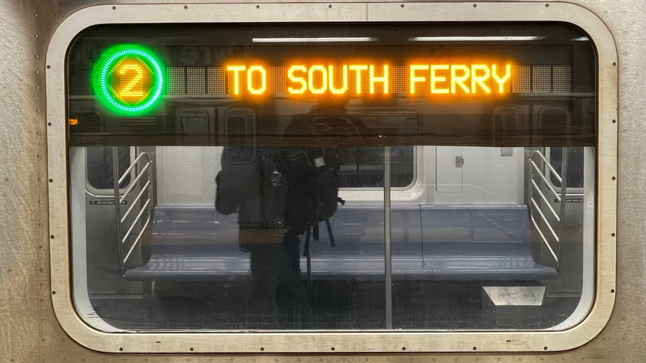 On board a South Ferry bound R142 2 train Eastchester-Dyre Avenue to South Ferry