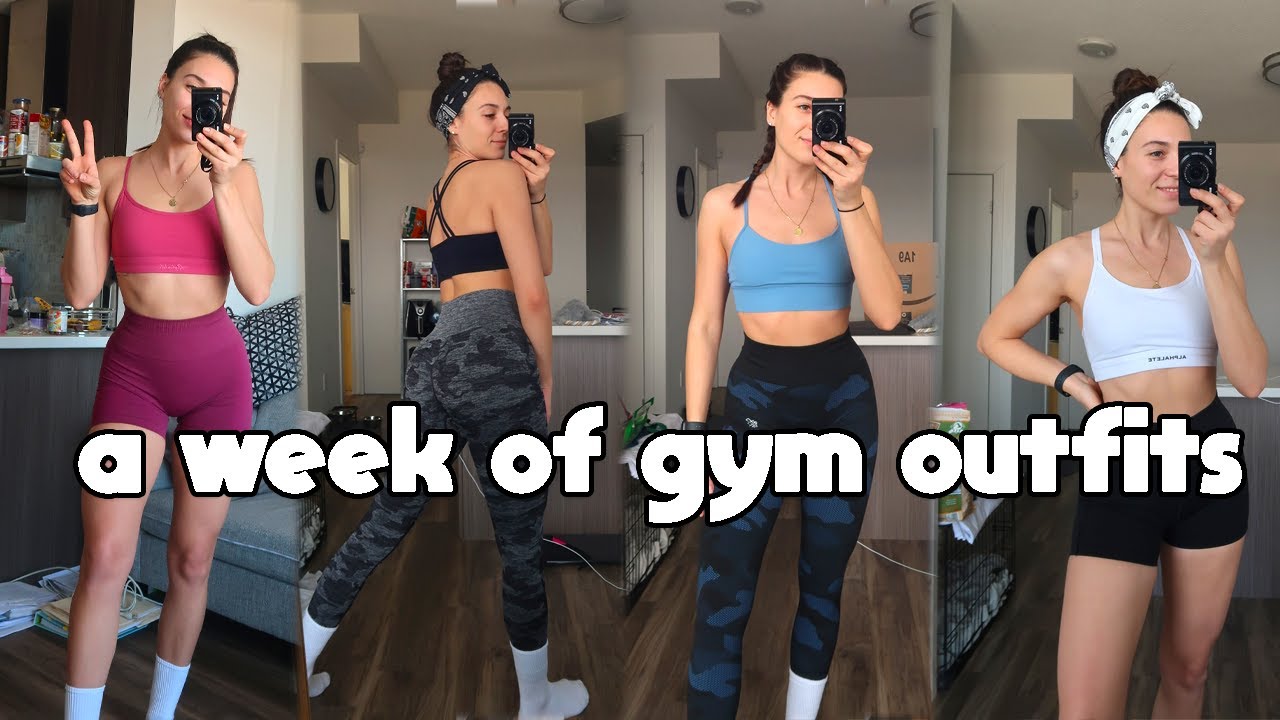 A FULL WEEK OF GYM OUTFITS | Alphalete, Amazon, Jed North, White Fox & more