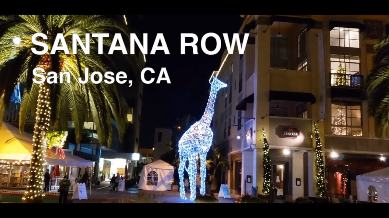 Santana Row Shopping Center at Night | A Must-See Attraction in San Jose, California | Driving Tour