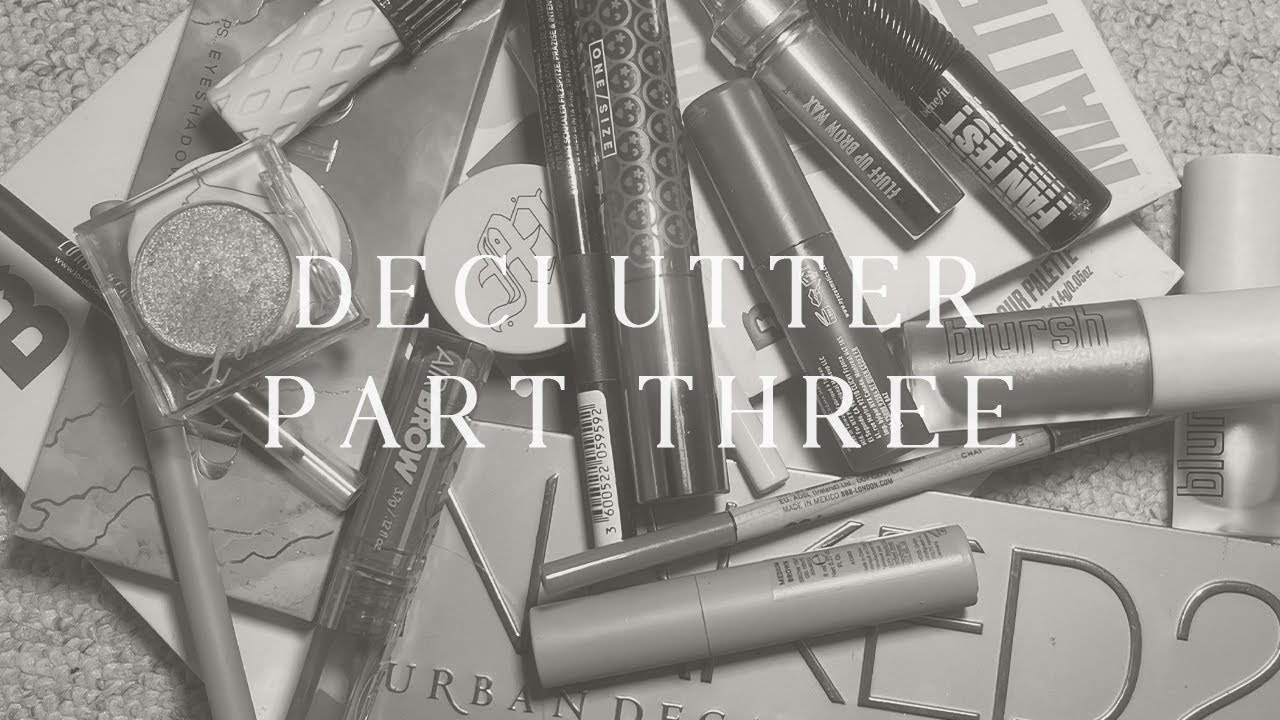 A MAKEUP DECLUTTER - PART THREE!! | mascara, brows, eyeshadow, glitters & palettes