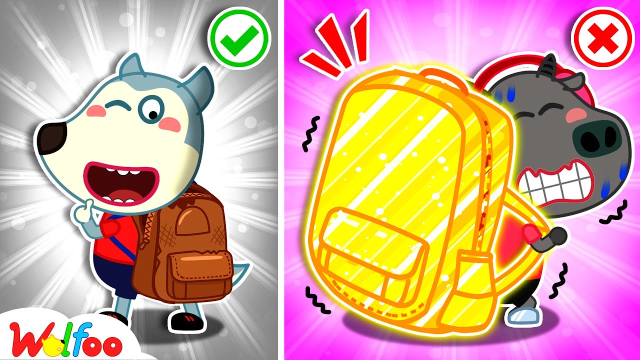 Wolfoo & Bufo Giant Backpack Blunders at School - Funny Stories For Kids|Wolfoo Channel New Episodes