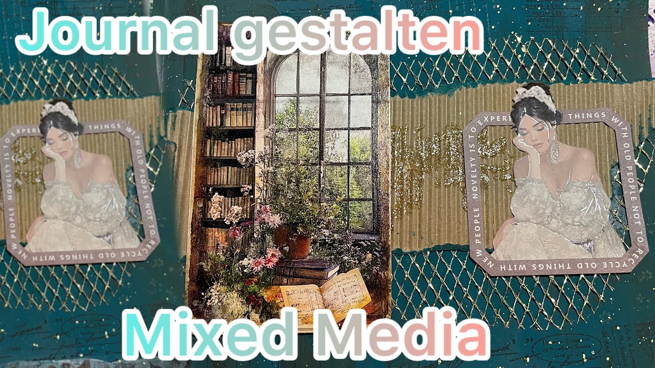 #journal #art #basteln❤️ Seite gestalten  🤩Mixed Media 😍Journalsay 🥰 upcycling 👍Farbe 🤫Müll 😍Kreativ