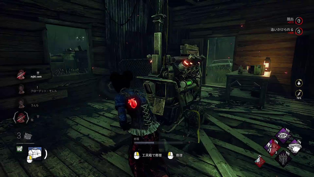 制約＝チェイスパークは使わない　誓約＝スキチェミスしたら寝る、右手しばく　DBD