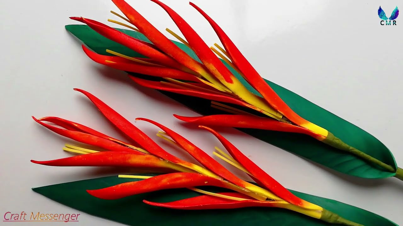 How To Make Bird Of Paradise Foam Sheet Flower/easy foam sheet flower craft/DIY foam sheet flower