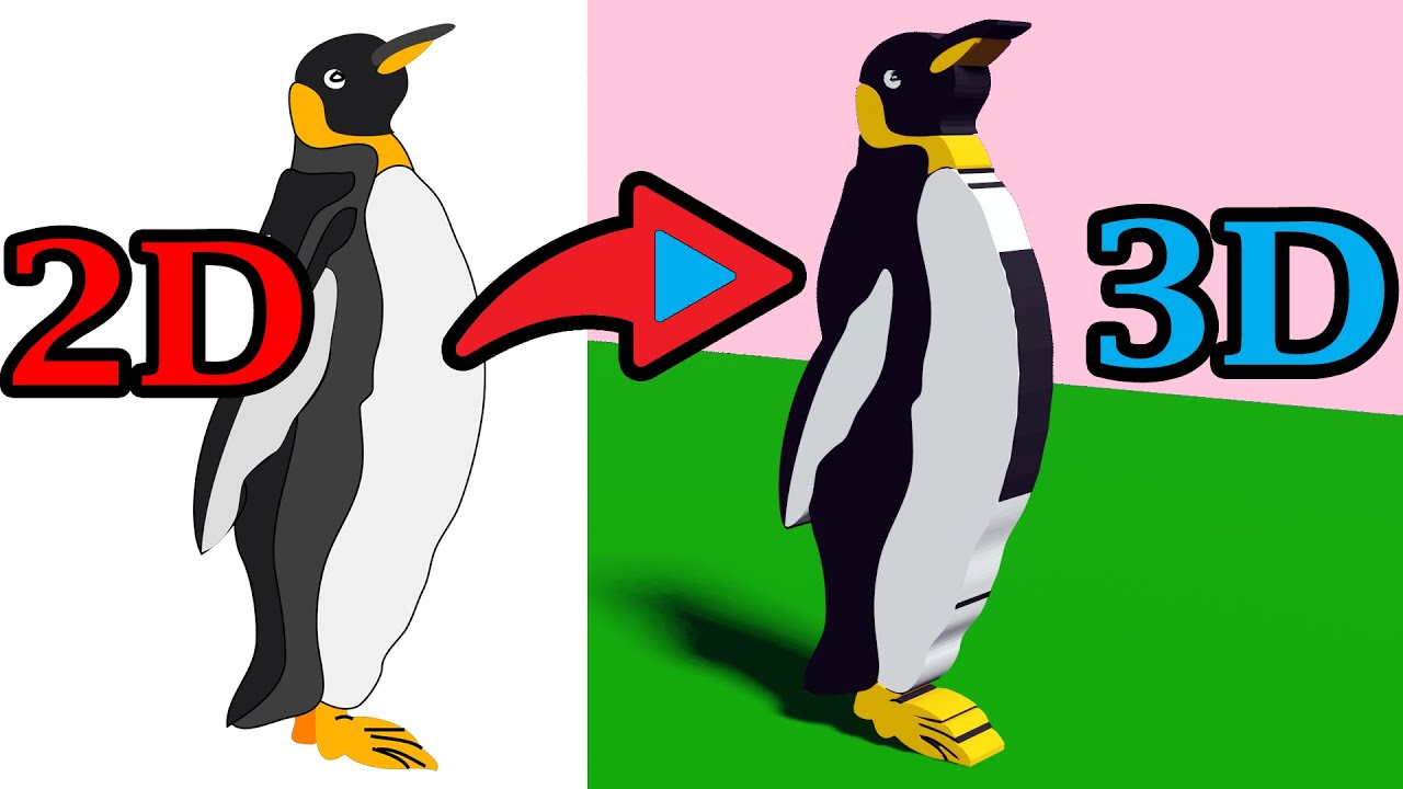 Преобразование 2D-изображений в 3D-сетчатые объекты в Blender | Импортируйте 2D-изображения и пре...