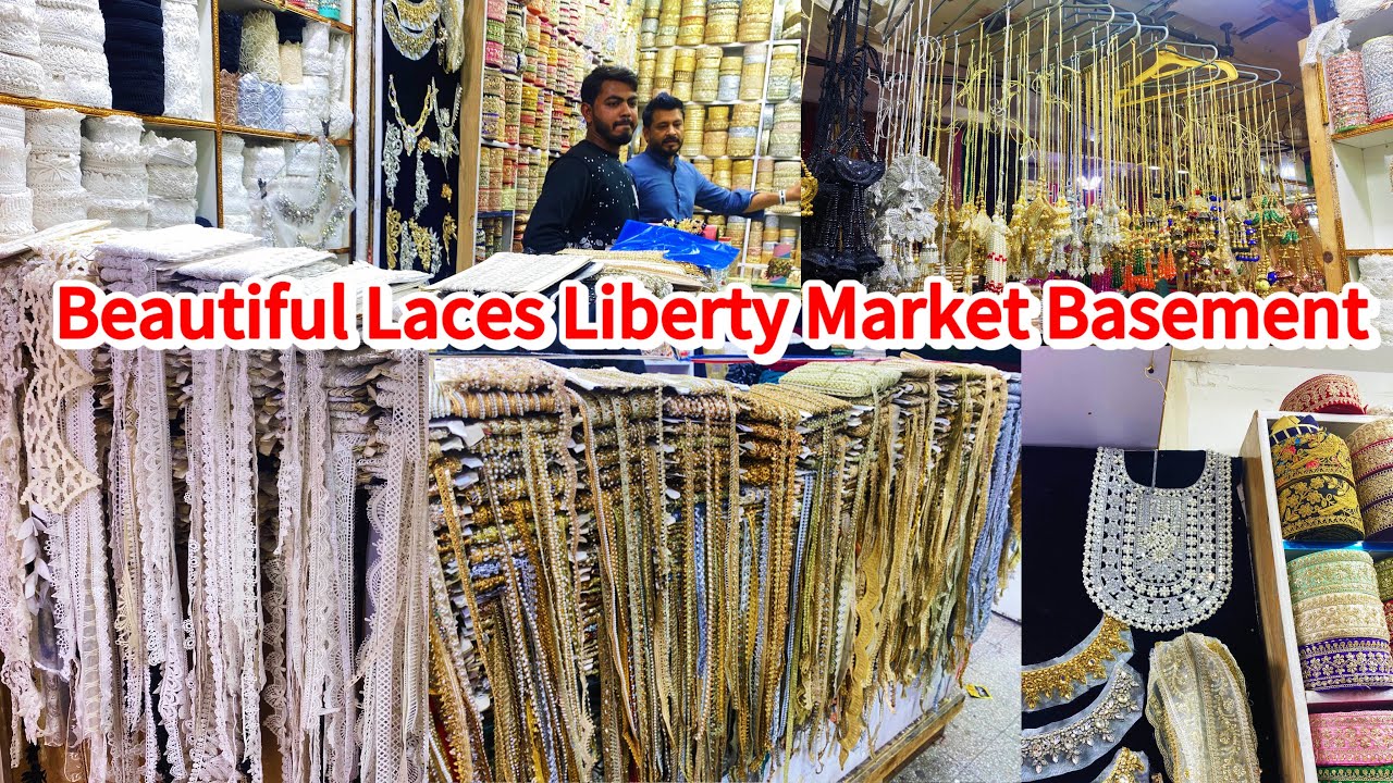 Munasib Rates P Laces || Embellished Necklines And Motifs || Liberty Market Basement Lahore