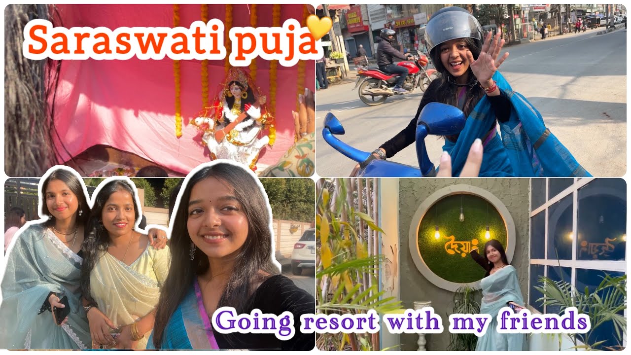 Saraswati puja vlog🫶🏻|A day spent with my friends🤗|Daily vlog21🧿