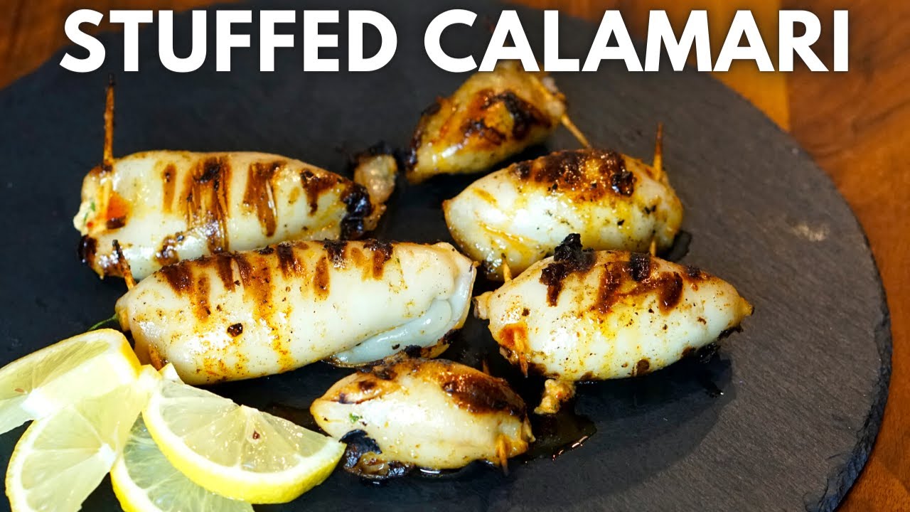 Cheese Stuffed Calamari - Grilled Squid Recipe