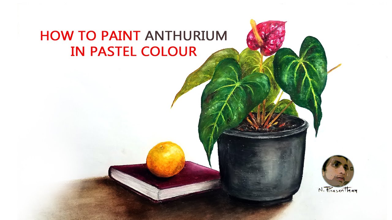HOW TO PAINT ANTHURIUM IN PASTEL COLOUR