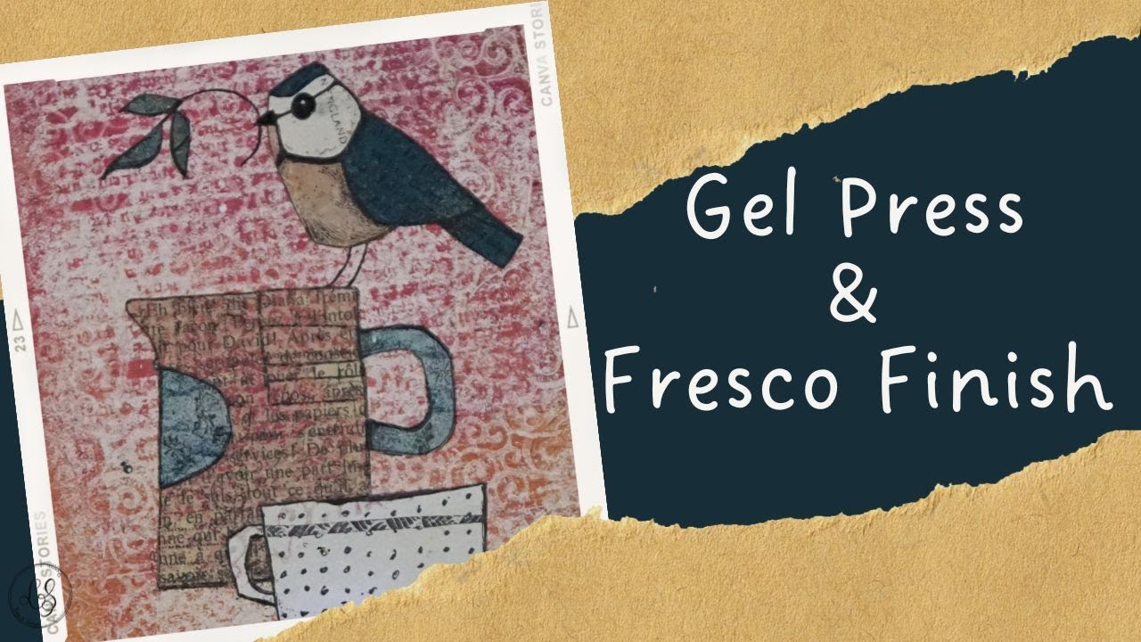 Une carte avec la Gel press & les peintures Fresco Finish
