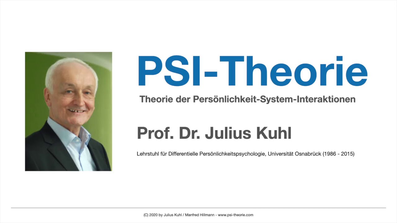 PSI-Theorie - Selbstkompetenz der Selbstberuhigung - Prof.  Dr.  Julius Kuhl