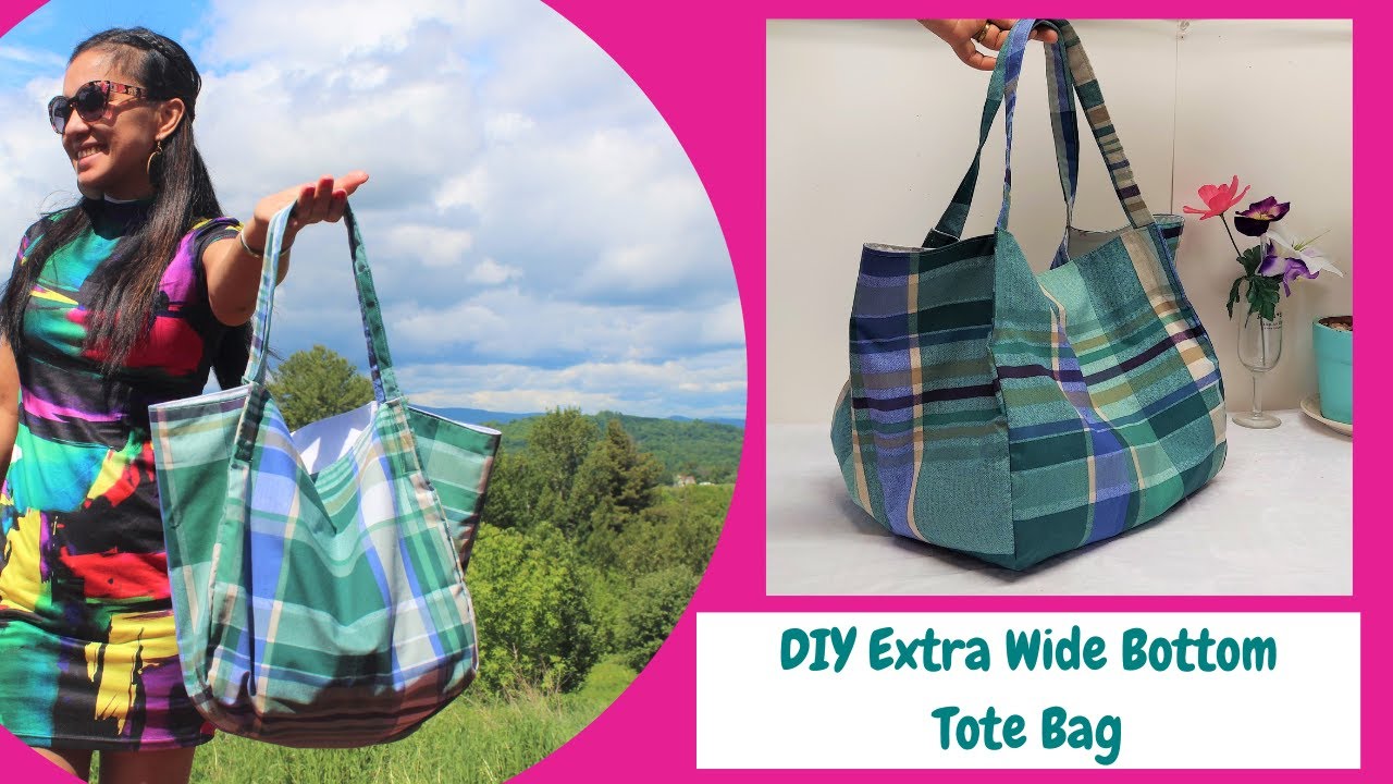 DIY Extra-Wide Bottom Tote Bag/Reusable Grocery Shopping Tote Bag/Easy to Sew Large Bag