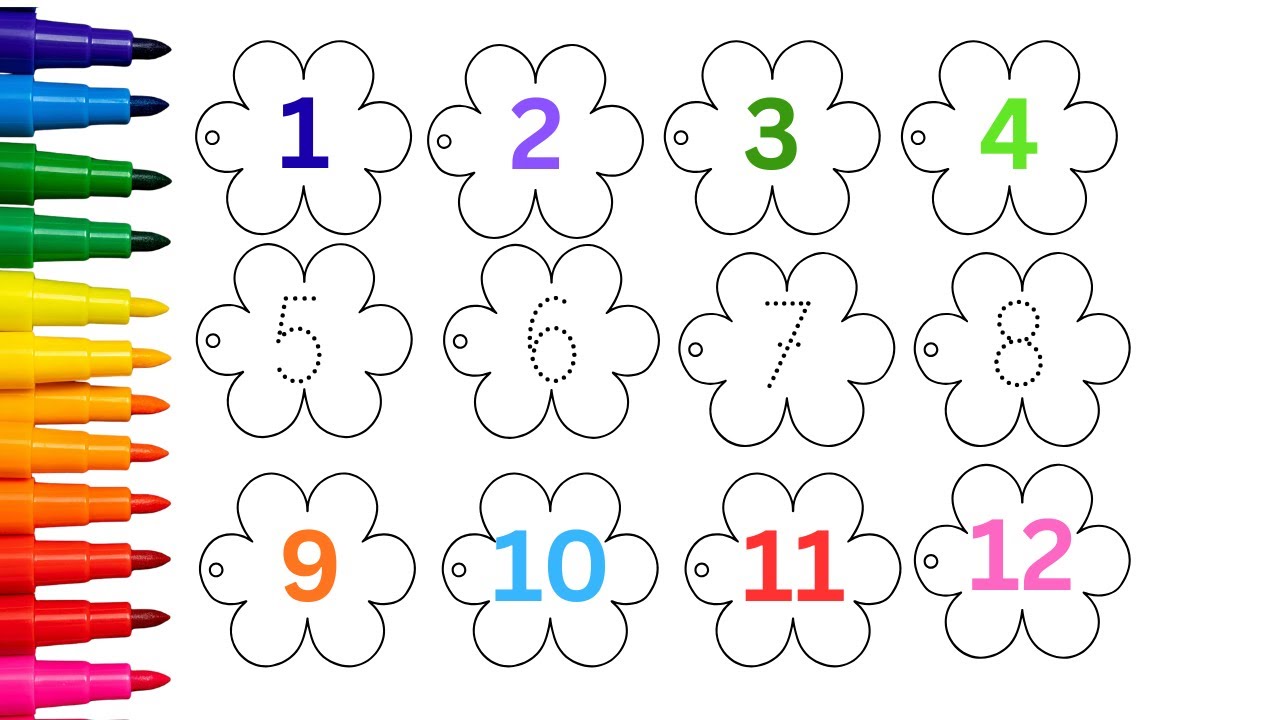HOW TO WRIT NUMBERS 1 TO 12 FOR KINDERGARTEN | 1 TO 12 NUMBERS INENGLISH ?!