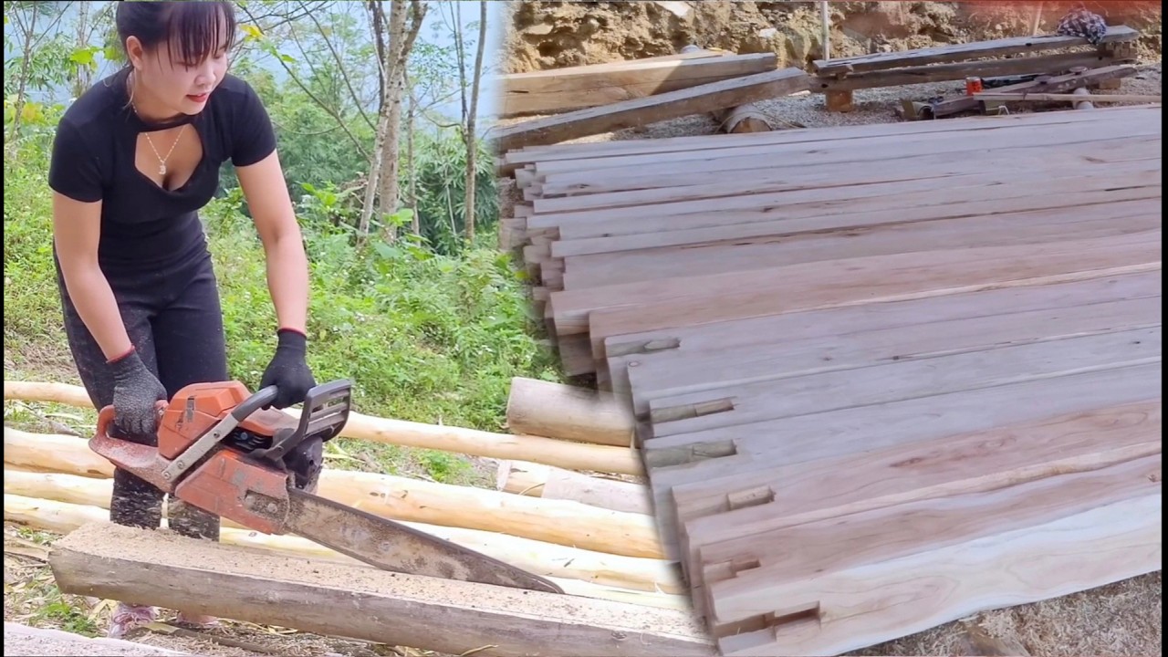 This is how I do carpentry and test-assemble the new house frame, smooth the wood surfaces