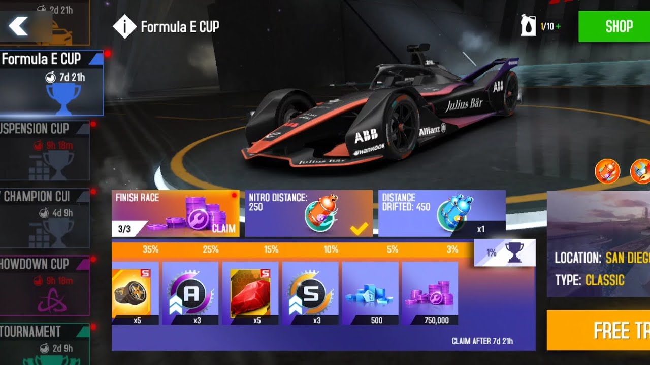 Asphalt 8 Formula E Cup 🌟 52:6x San Diego Harbor Formula E gen2 free try ⚡#7EGOO Asphalt 8 Update 77