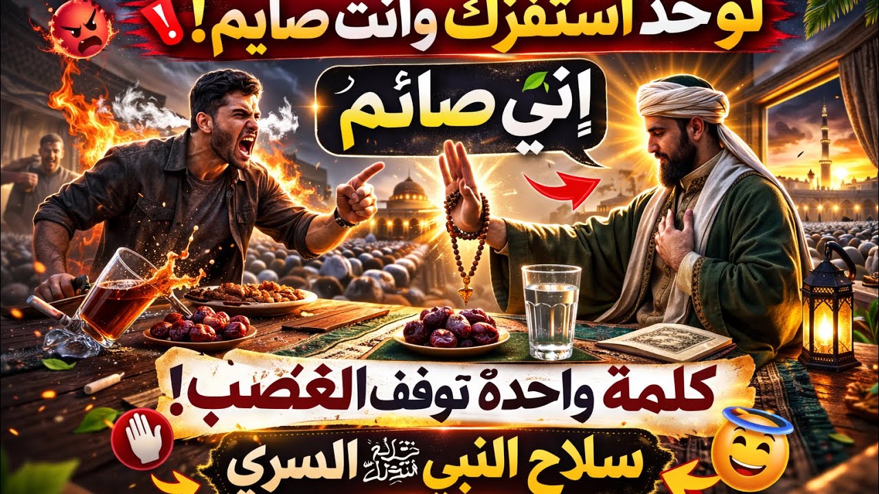 لو حد استفزك وانت صايمدي مصيبه… النبي قال الحل في كلمة واحدة