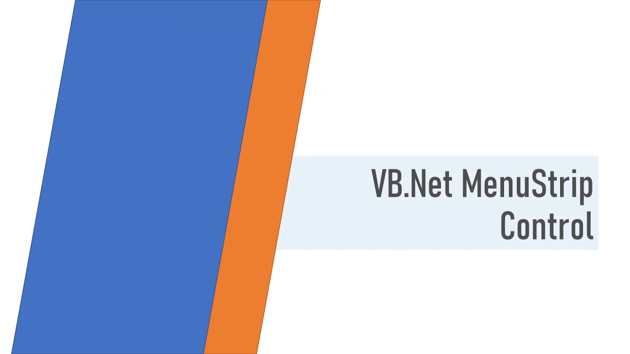 MenuStrip Control in VB.Net